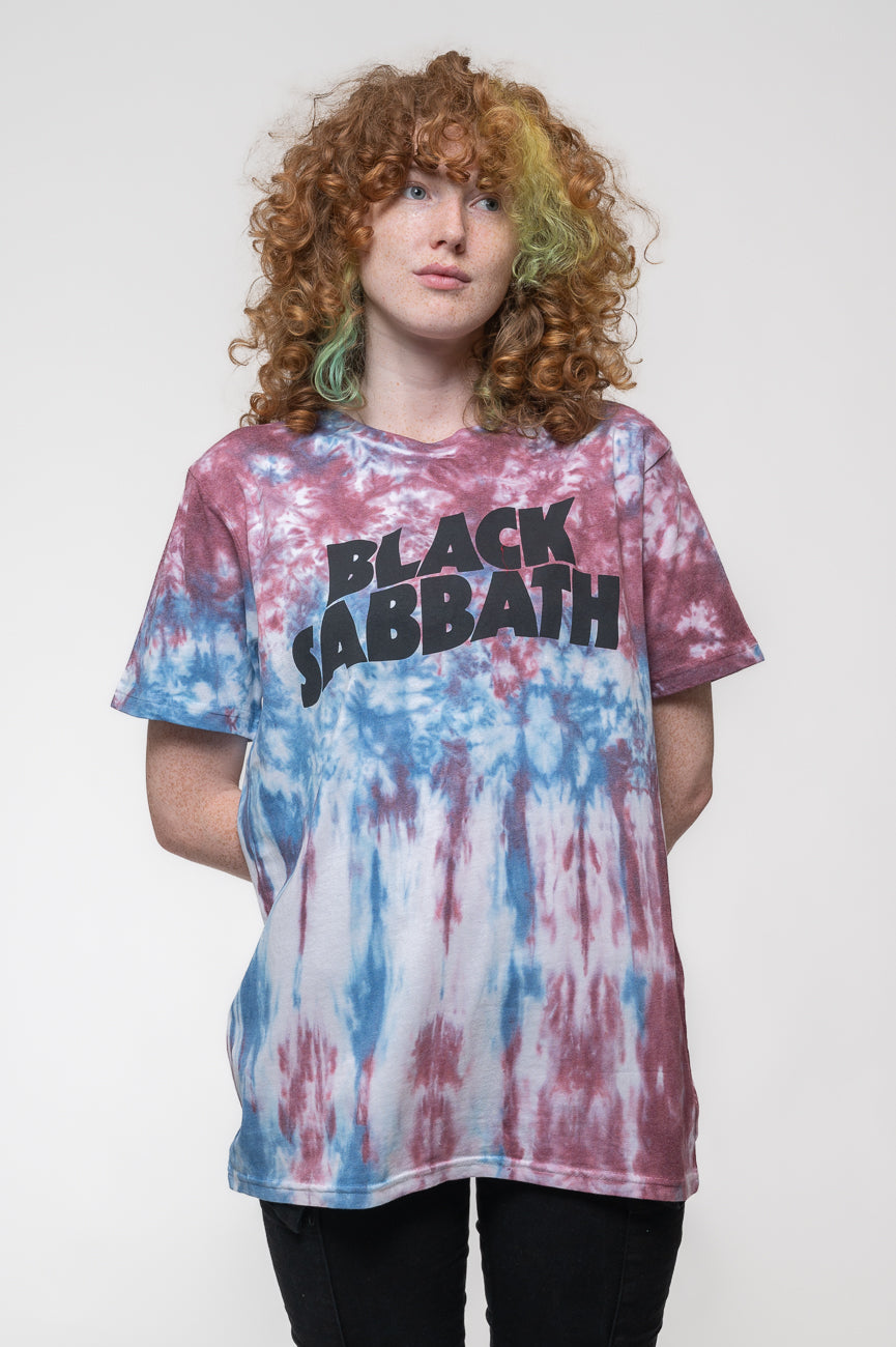 Black Sabbath Wavy Band Logo Clothing Shirt Wash Paradiso T – Dye